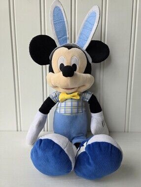 Disney Mickey Mouse Easter Bunny Bow Tie Plush Stuffed Animal 18"